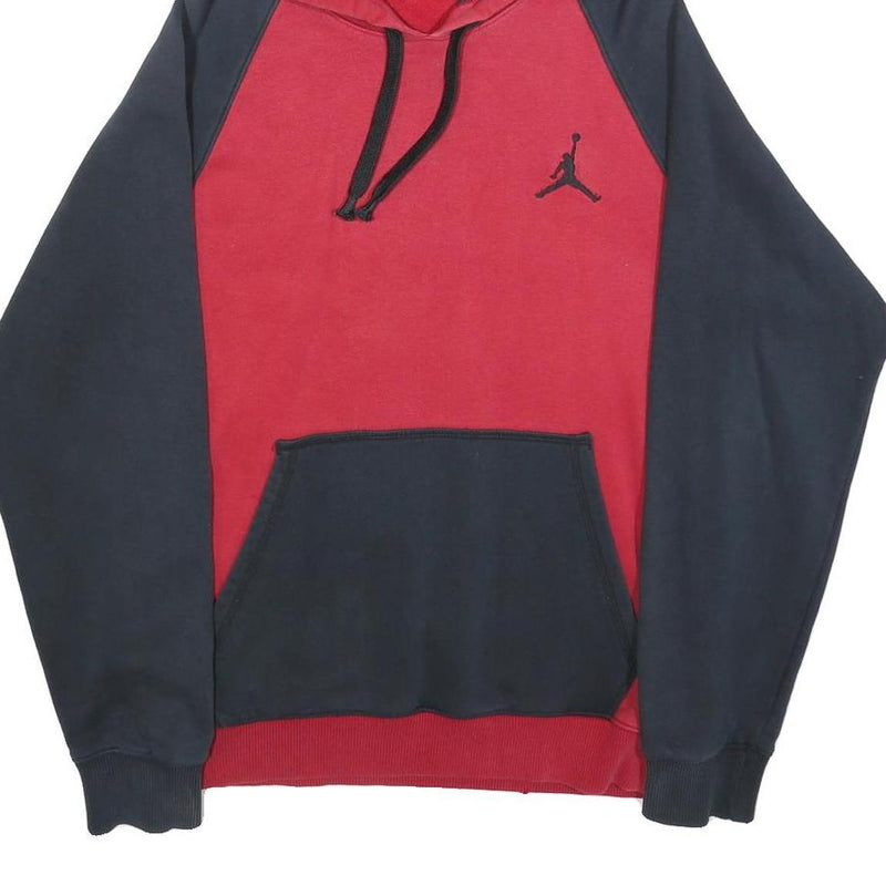 AIR JORDAN Mens Red & Black Pullover Hoodie S Jumpman Logo Drawstring