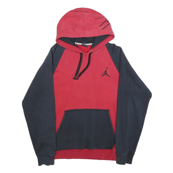 AIR JORDAN Mens Red & Black Pullover Hoodie S Jumpman Logo Drawstring