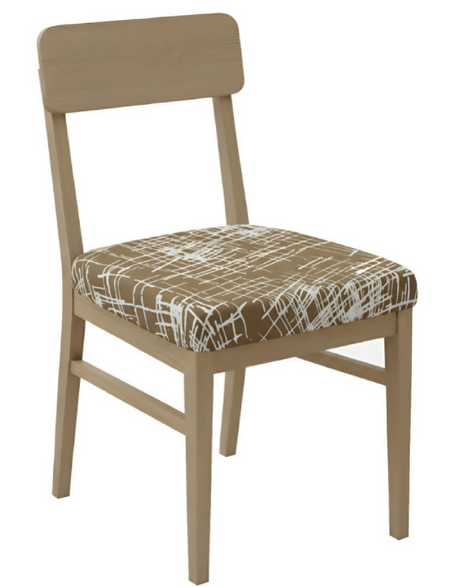 Anyseat Brown White Crack Linear Design Print Chair Cover – Stretch Washable Removable Seat Cover for Dining & Kitchen