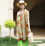Anyyou 100% Mulberry Silk Coffee Brown Scarf Women Luxury Long Shawl – Beach Wear, Swimwear Cover Up, Pashmina Foulard Fashion Accessory