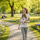 Anypet Small Gray Flower Print Denim Pet Carrier Backpack – Breathable Travel Bag with Pockets for Small Pets