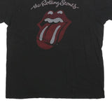 THE ROLLING STONES Womens Black Graphic T-Shirt L Short Sleeve Crew Neck Band