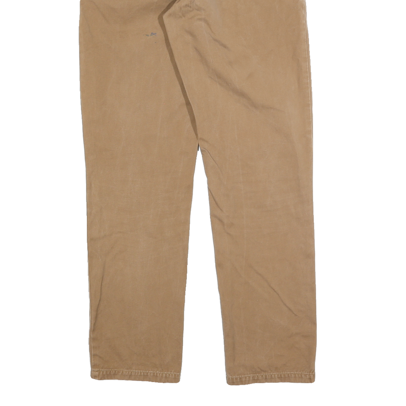 CARHARTT Mens Regular Fit Beige Cotton Blend Zip Trousers W34 L32 Workwear