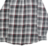 CHAPS Mens Black & Grey Check Flannel Shirt L Button-Down Casual Cotton