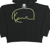 KARL KANI Womens Black Hoodie XS Cotton Blend Pullover Signature Print