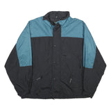 KELSEY TRAIL Mens Blue & Black Nylon Track Jacket XL Zip Pockets Lightweight