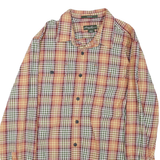 EDDIE BAUER Mens Orange & Green Check Shirt XL Classic Fit Button-Up Casual