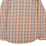 EDDIE BAUER Mens Orange & Green Check Shirt XL Classic Fit Button-Up Casual