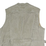 Mens Beige Cotton Utility Vest M Multi Pocket Casual Travel Outdoor Jacket
