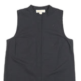 MICHAEL KORS Womens Black Sleeveless Cotton Blend Shirt S Classic Clean Style
