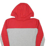 ELLESSE Womens Red & Grey Cropped Hoodie UK 4 Cotton Blend Casual Sportswear