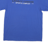 ADIDAS Mens Blue Graphic T-Shirt L Short Sleeve Crew Neck Legacy Center