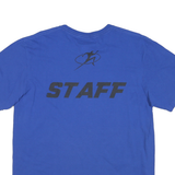 ADIDAS Mens Blue Graphic T-Shirt L Short Sleeve Crew Neck Legacy Center