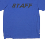 ADIDAS Mens Blue Graphic T-Shirt L Short Sleeve Crew Neck Legacy Center