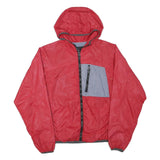 ZARA MAN Mens Red & Grey Hooded Jacket L Polyester Blend Zip Casual Lightweight