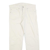 LEVI'S Mens Regular Fit White Cotton Blend Trousers W34 L30 Classic Zip Closure