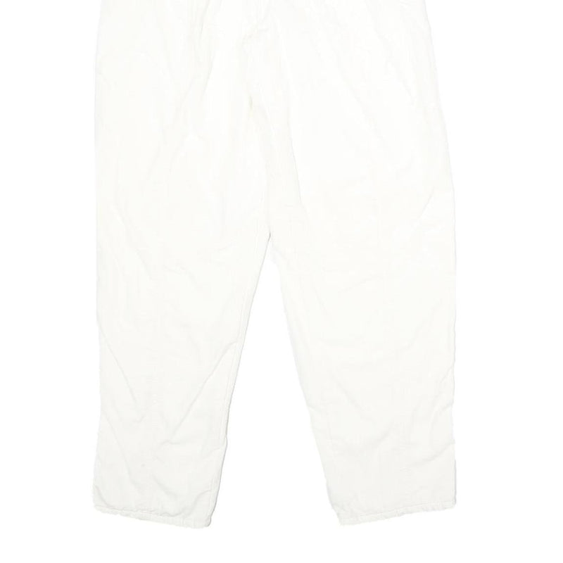 Womens White Classic Fit Cotton Blend Trousers W24 L32 Zip Closure Casual