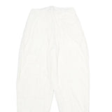 Womens White Classic Fit Cotton Blend Trousers W24 L32 Zip Closure Casual