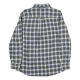 CHAPS Mens Green & White Check Shirt M Cotton Classic Long Sleeve Button Collar