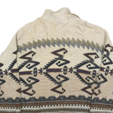 FIUME Mens Beige Brown Patterned Wool Blend Polo Jumper M Pullover Chunky Knit