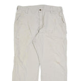 CARHARTT Mens Cotton Blend Beige Loose Straight Trousers W38 L30 Workwear