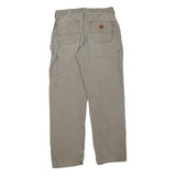 CARHARTT Mens Cotton Blend Khaki Regular Straight Trousers W32 L33 Workwear Zip