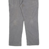CARHARTT Mens Grey Relaxed Fit Straight Trousers W36 L30 Cotton Blend Zip Casual