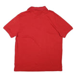 TOMMY HILFIGER Mens Red Short Sleeve Polo Shirt L Cotton Blend Classic Fit