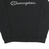 CHAMPION Mens Black Cotton Blend Crew Neck M Logo Sweatshirt