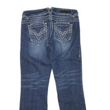 VIGOSS Womens Jeans Blue Regular Bootcut Denim Medium W32 L30 Stylish Stitching