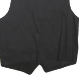 Mens Black & Multi Stripe Cotton Blend Woven Sleeveless Button Jacket S Regular