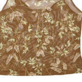 RALPH LAUREN Womens Brown Floral Printed Camisole Sleeveless M Polyester Blend