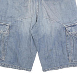 GREEN COAST Mens Denim Blue Cargo Shorts M W32 Lightweight Cotton Blend