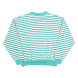 SPORTS ACCENT Womens Blue & White Striped Crew Neck M Nautical Anchor Sweatshirt