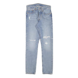 LEVI'S 501S Womens Jeans Blue Regular Straight Denim Light W26 L28 Distressed