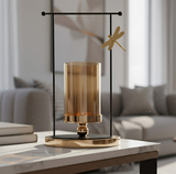 ANYDECO 34cm Candle Holder Flower Vase Tabletop Home Decor Modern Art Living Room Display House Decorative Crafts Ornaments with Metal Base