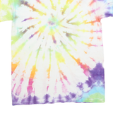 GILDAN Mens White & Multicolour Tie Dye T-Shirt M Short Sleeve Crew Neck Cotton