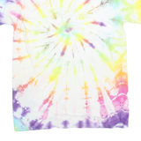 GILDAN Mens White & Multicolour Tie Dye T-Shirt M Short Sleeve Crew Neck Cotton