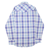 WRANGLER Mens Blue & Purple Check Shirt M Western Casual Cotton Blend