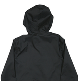 REEBOK Womens Black & White Hooded Jacket M Polyester Blend Zip Sportswear