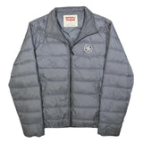 LEVI'S Mens Grey Jacket L Polyester Blend Puffer Lightweight Zip Up Casual