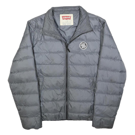 LEVI'S Mens Grey Jacket L Polyester Blend Puffer Lightweight Zip Up Casual