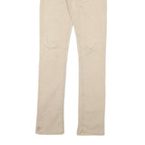 GUESS Womens Cotton Blend Slim Slim Leg Beige Trousers W27 L32 Stylish Casual