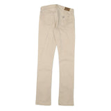 GUESS Womens Cotton Blend Slim Slim Leg Beige Trousers W27 L32 Stylish Casual
