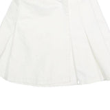 KICKERS Womens White Cotton Pleated Mini Skirt XS Lightweight Casual Summer