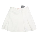 KICKERS Womens White Cotton Pleated Mini Skirt XS Lightweight Casual Summer