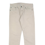 LEVI'S Mens Cotton Blend Beige Slim Straight Trousers W32 L30 Casual Zip Closure