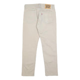 LEVI'S Mens Cotton Blend Beige Slim Straight Trousers W32 L30 Casual Zip Closure