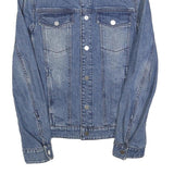 H&M Mens Blue Denim Jacket XS Cotton Plain Button Closure Classic Fit