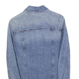 H&M Mens Blue Denim Jacket XS Cotton Plain Button Closure Classic Fit